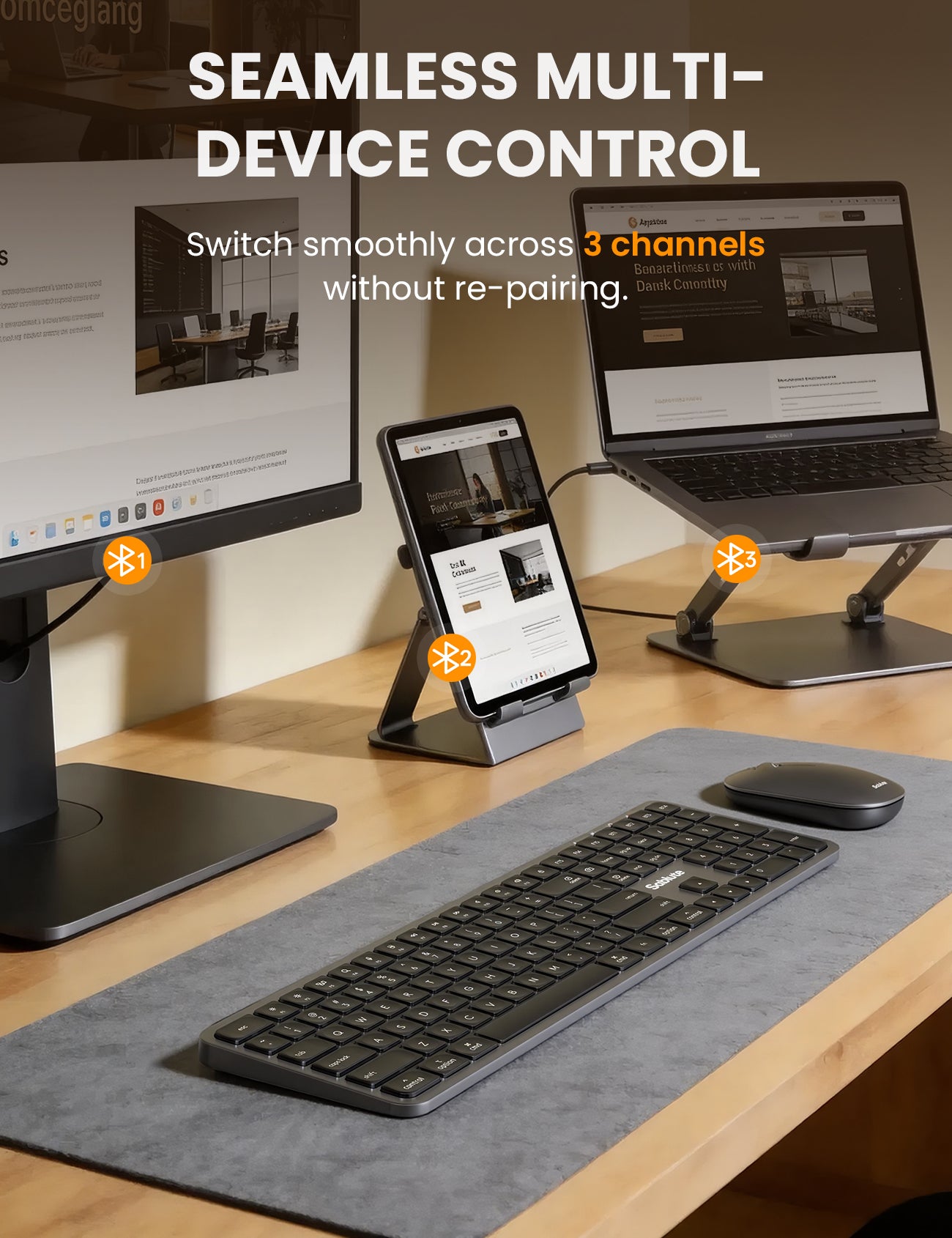 Sablute Bluetooth Keyboard and Mouse Combo for Mac KMA2