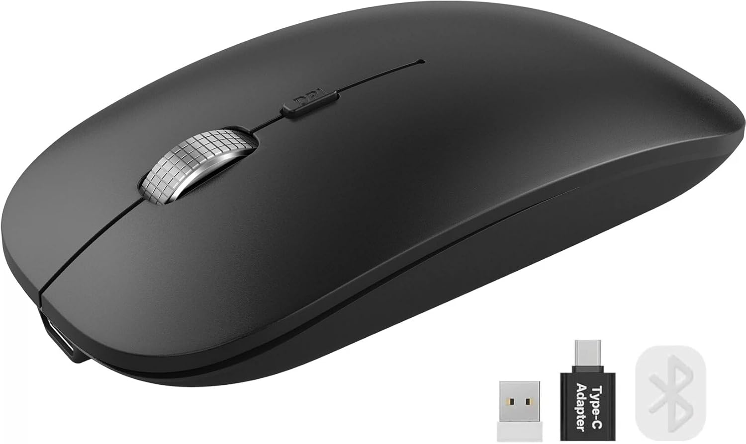 SABLUTE M31 Bluetooth Mouse for MacBook Pro/Air, iPad - Rechargeable Tri-Mode Wireless Mouse for 3 Devices (BT 5.2 + 2.4G), Sleek Slim Silent Mouse for Surface, Windows