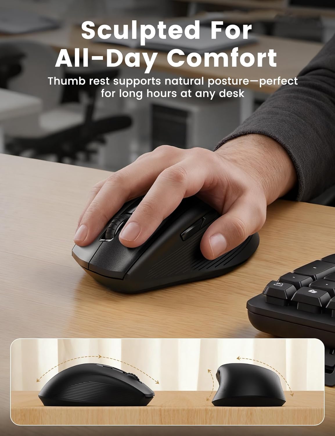 Sablute Ergonomic Wireless Keyboard and Mouse Combo MA41