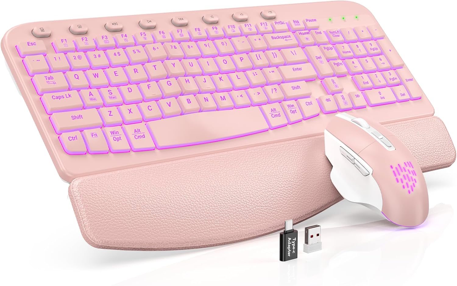 Ergonomic Wireless Backlit Keyboard and Mouse Combo MA12 Pro