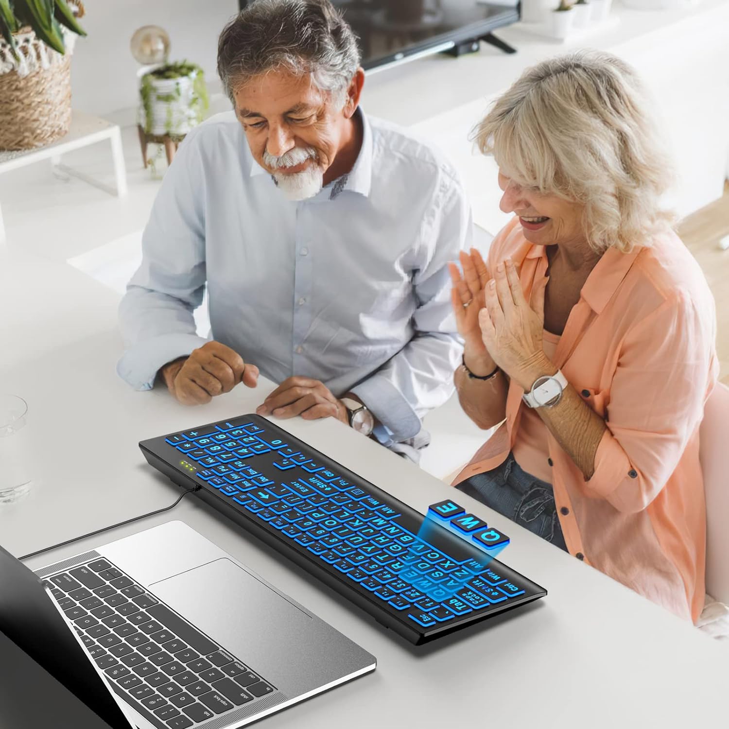 SABLUTE Large Print Backlit Wired USB Keyboard