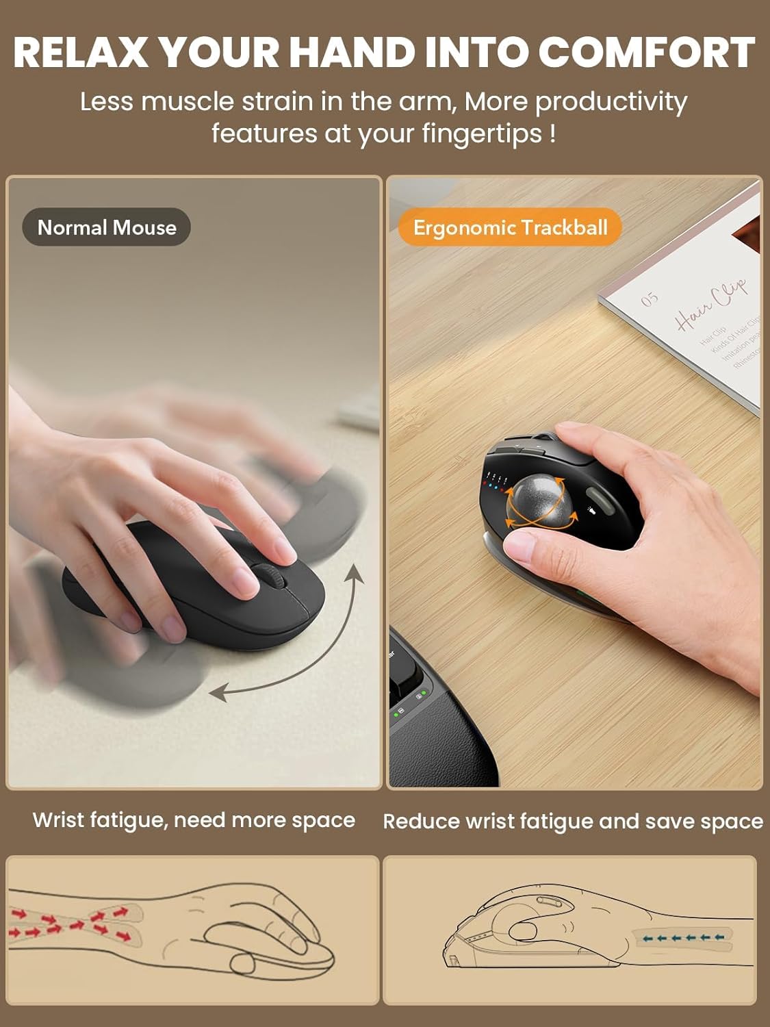 MAM1 Pro Wireless Trackball Mouse