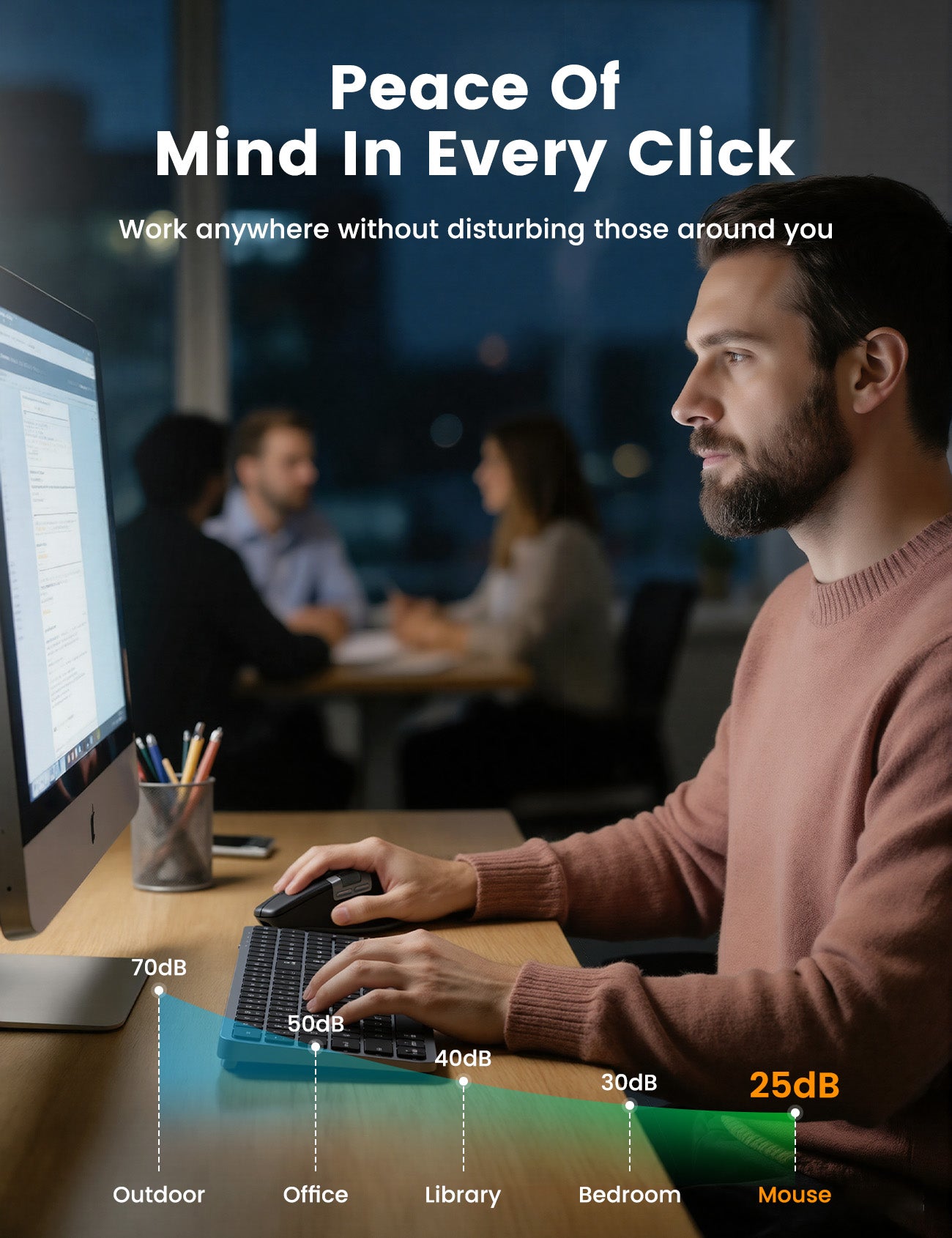 Ergonomic Wireless Mouse with Ultra-Fast Scrolling