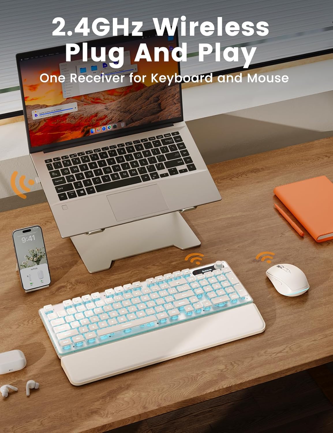 Sablute RGB Wireless Keyboard and Mouse Combo KM41 Pro