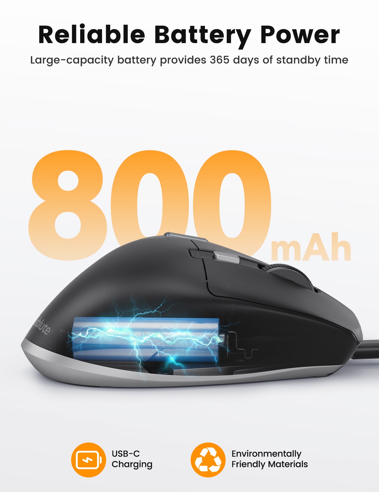 Ergonomic Wireless Mouse with Ultra-Fast Scrolling
