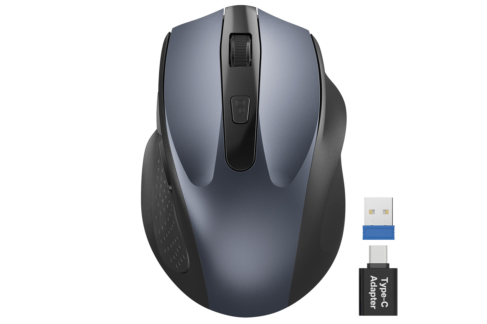 M21 Wireless Mouse for Laptop, 2.4GHz Computer Mouse with USB-A&USB-C Receiver, Office Cordless Mice with 6 Buttons & 3 Level DPI for Small to Medium Hands, Compatible with PC, Desktop, Tablet - Sablute