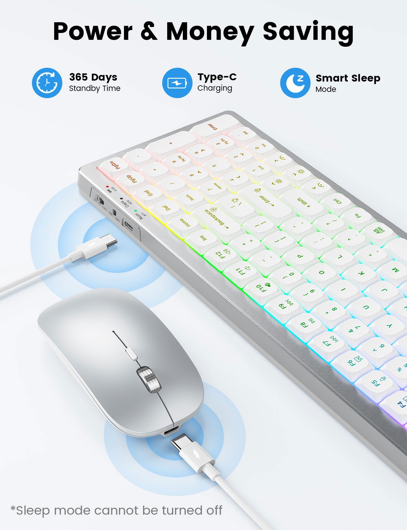Sablute Backlit Wireless Keyboard & Mouse Combo with Bluetooth | KM62