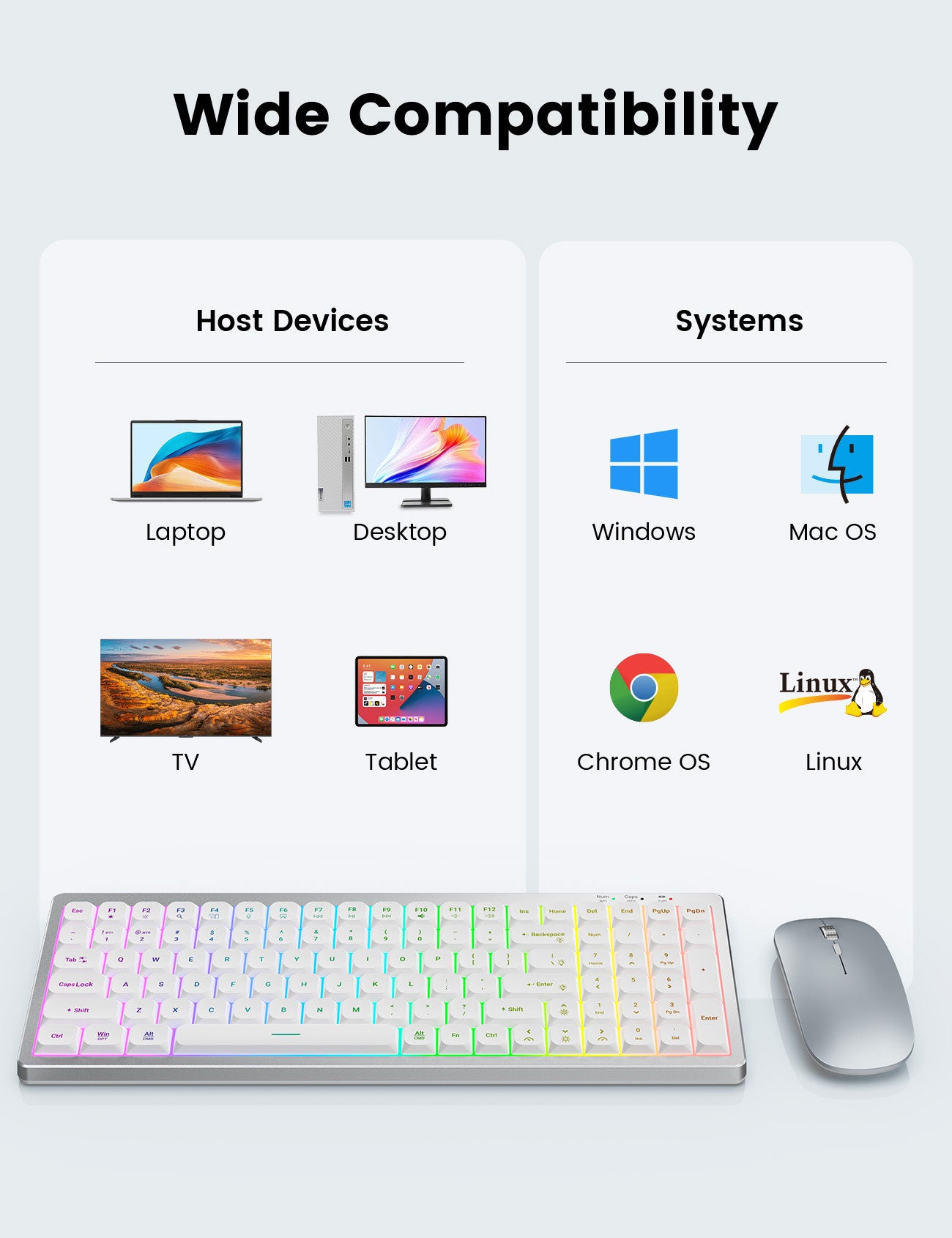 Sablute Backlit Wireless Keyboard & Mouse Combo with Bluetooth | KM62
