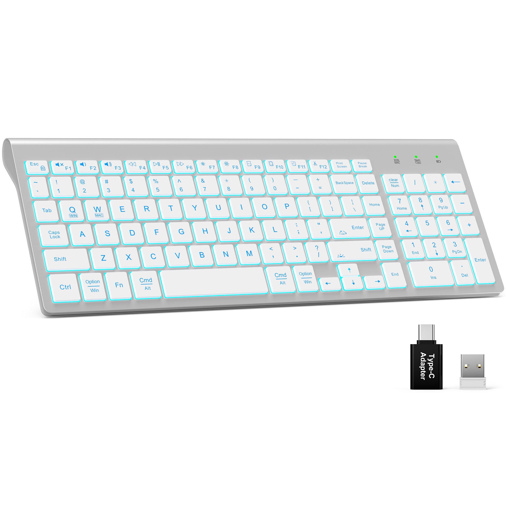Sablute Low Profile Wireless Backlit Keyboard KN368