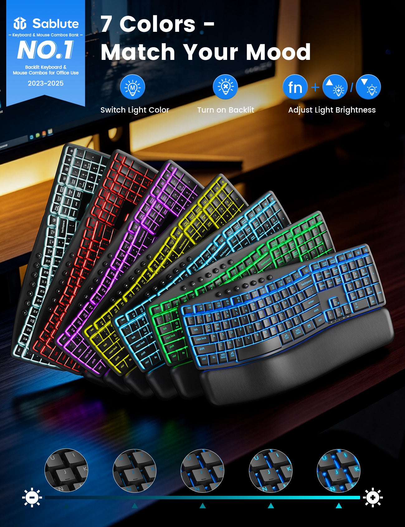 SABLUTE M41 Pro Wireless Keyboard and Mouse Combo
