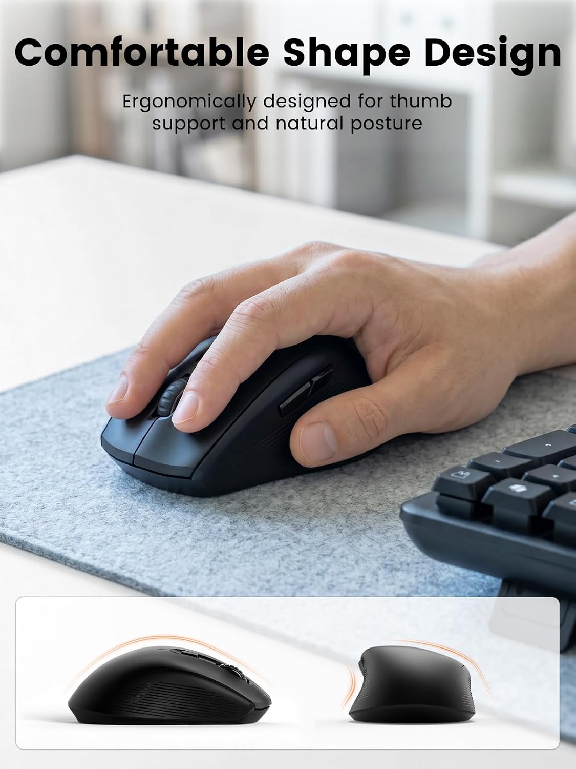 Sablute MA61 Wave Ergonomic Wireless Keyboard & Mouse Combo