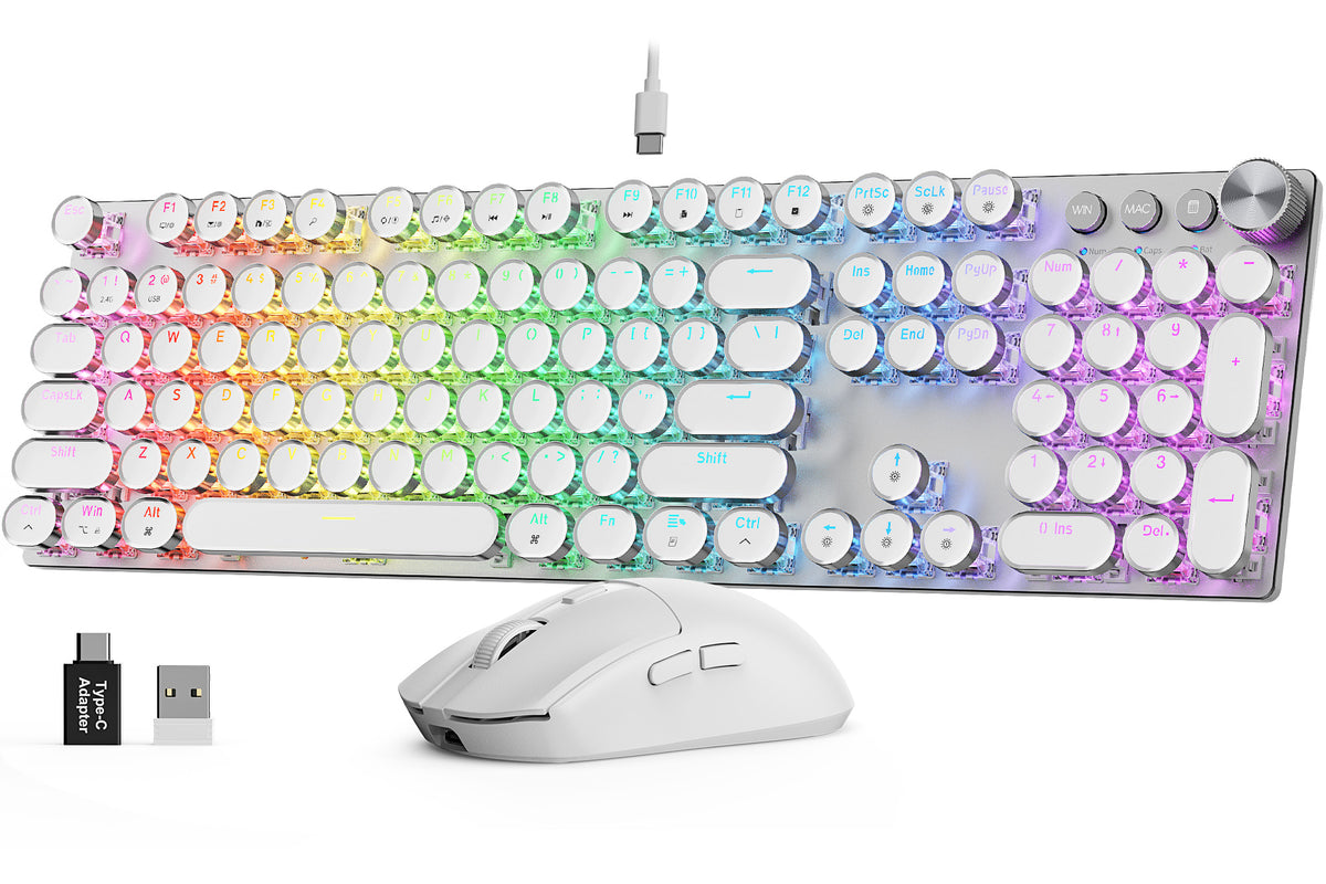 Sablute KM81 Retro Wireless Mechanical Keyboard & Mouse Combo