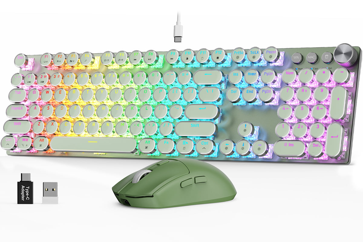 Sablute KM81 Retro Wireless Mechanical Keyboard & Mouse Combo