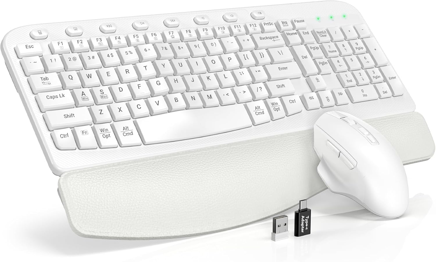 Sablute Wave Keys Ergonomic Wireless Keyboard and Mouse Combo MA12