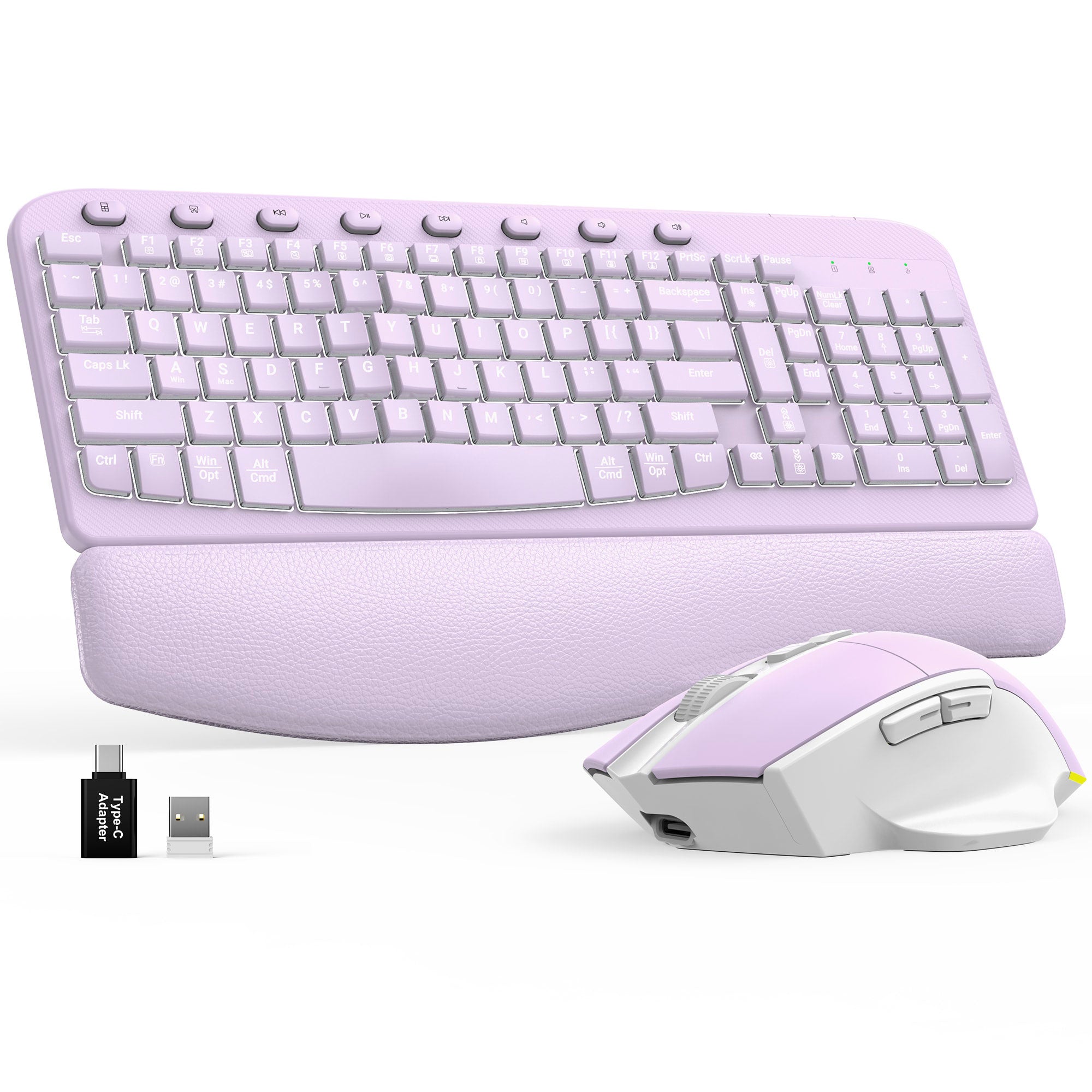 Sablute Wave Keys Ergonomic Wireless Keyboard and Mouse Combo MA12