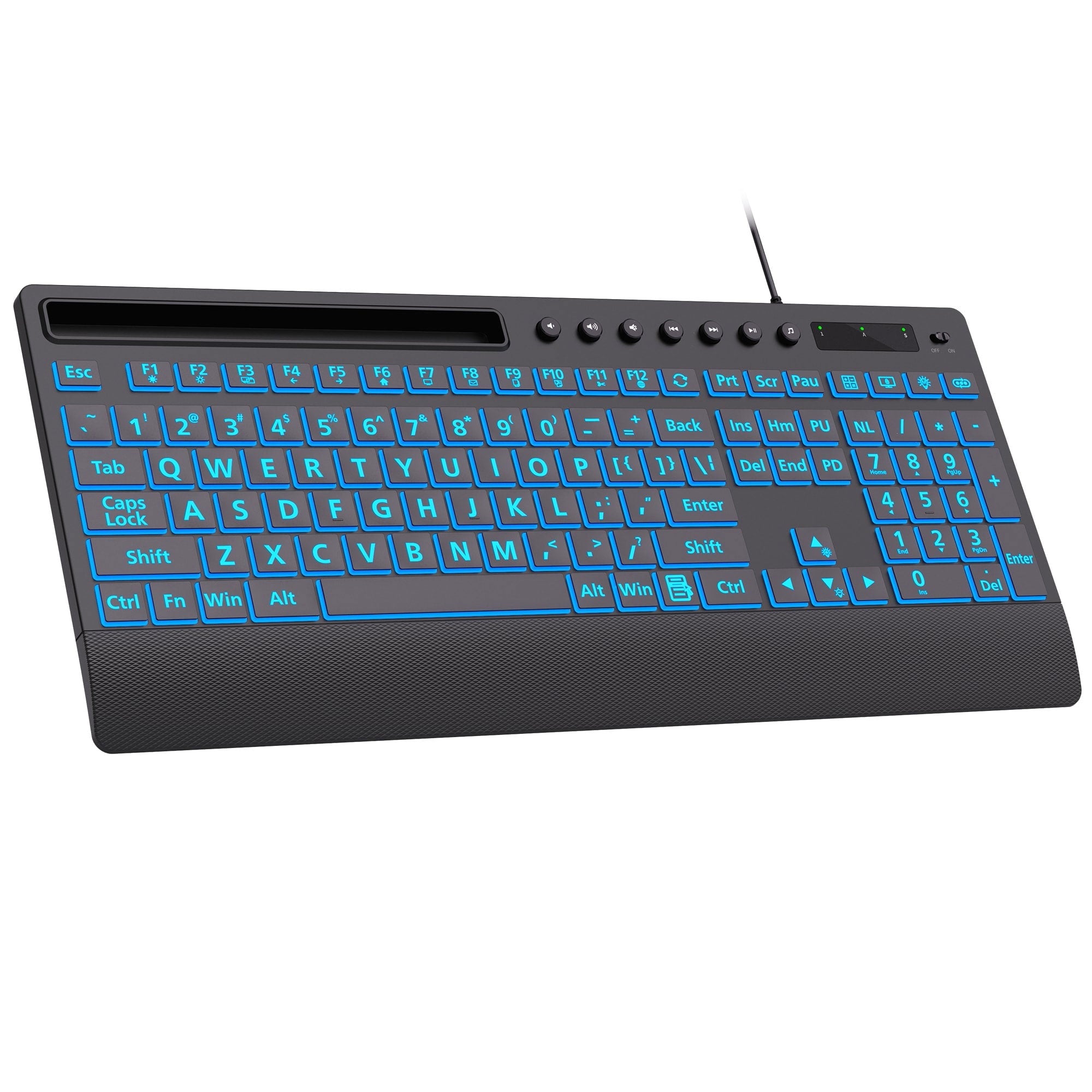 Sablute Wired Large Print Backlit Keyboard K31PRO