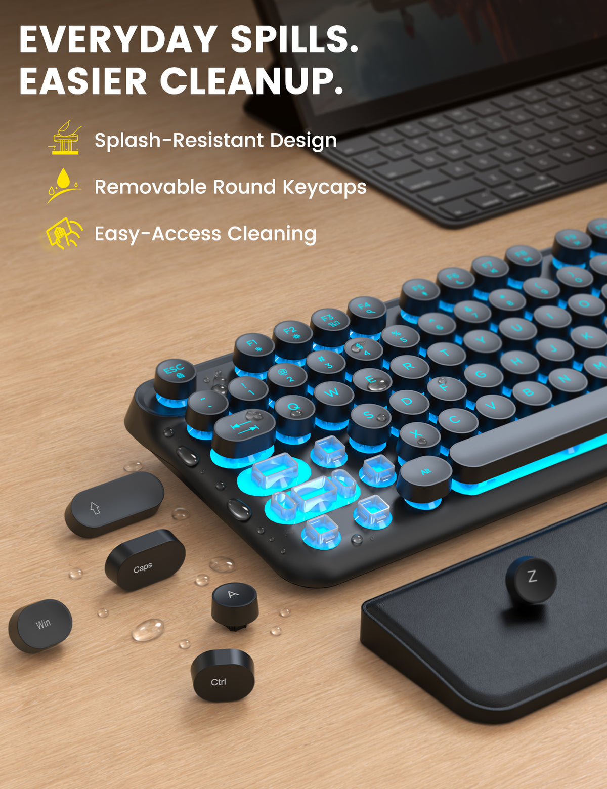 Sablute CK33 PRO Typewriter-Style Wireless Keyboard & Mouse Combo