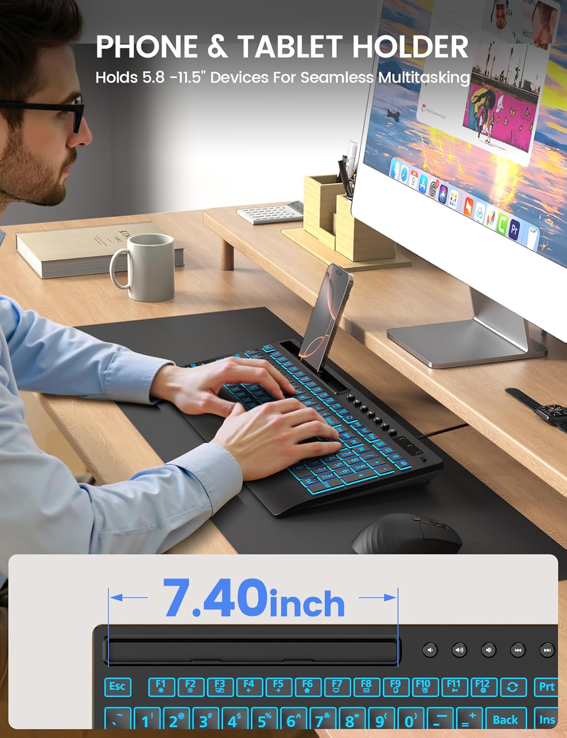 Sablute Wired Large Print Backlit Keyboard K31PRO