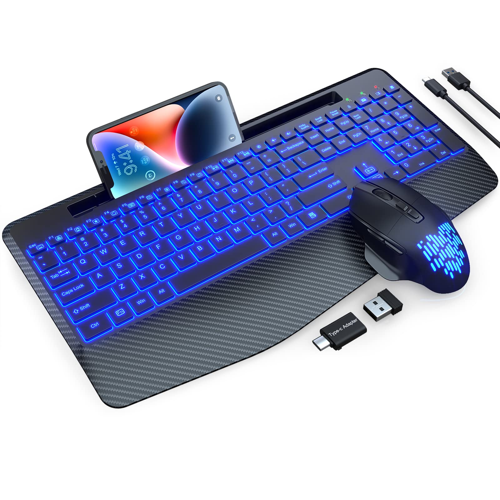 SABLUTE Wireless Keyboard and Mouse Backlits