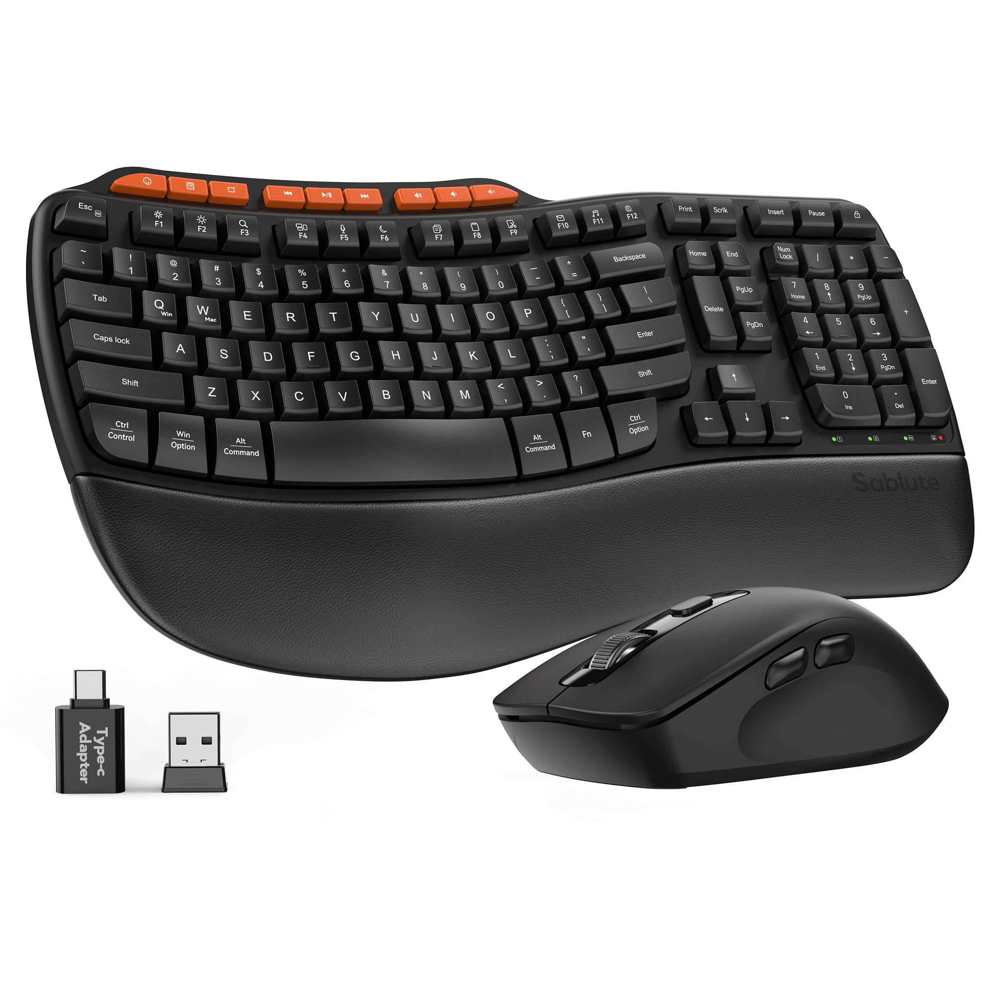 Ergonomic Wireless Keyboard and Mouse Combo