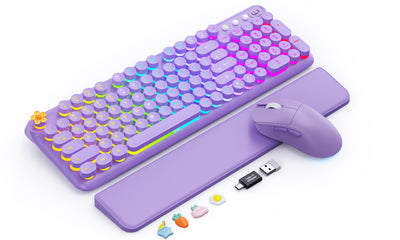 Sablute CK33 PRO Typewriter-Style Wireless Keyboard & Mouse Combo