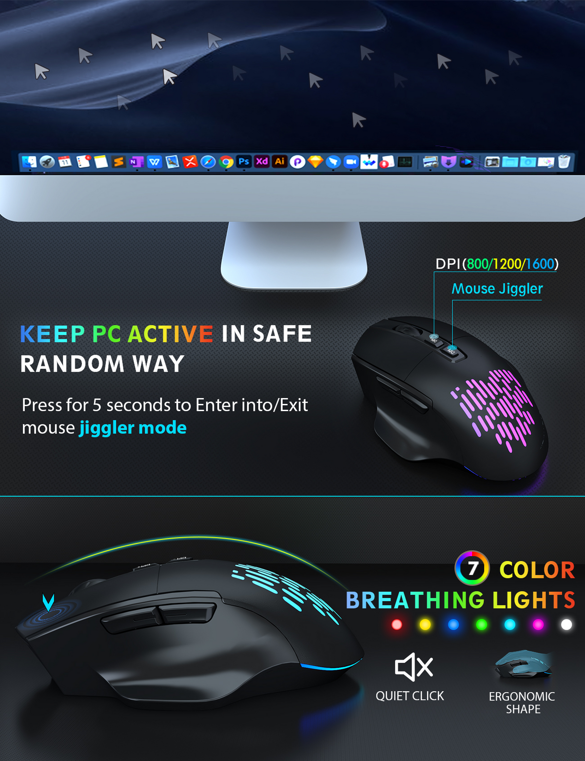 Sablute Wireless Keyboard and Mouse KM22 Ultra