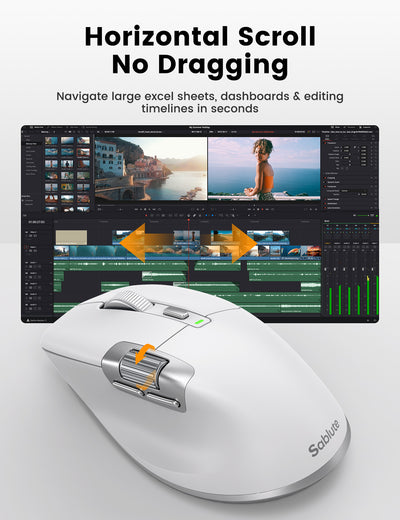 Sablute MAM6 Ergonomic Wireless Mouse with Ultra-Fast Scrolling