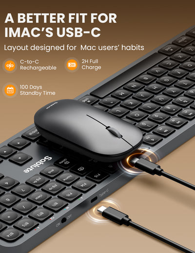 Sablute Bluetooth Keyboard and Mouse Combo for Mac KMA2