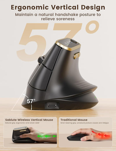 Sablute Ergonomic Vertical Wireless Mouse for M/L Hands MAM4