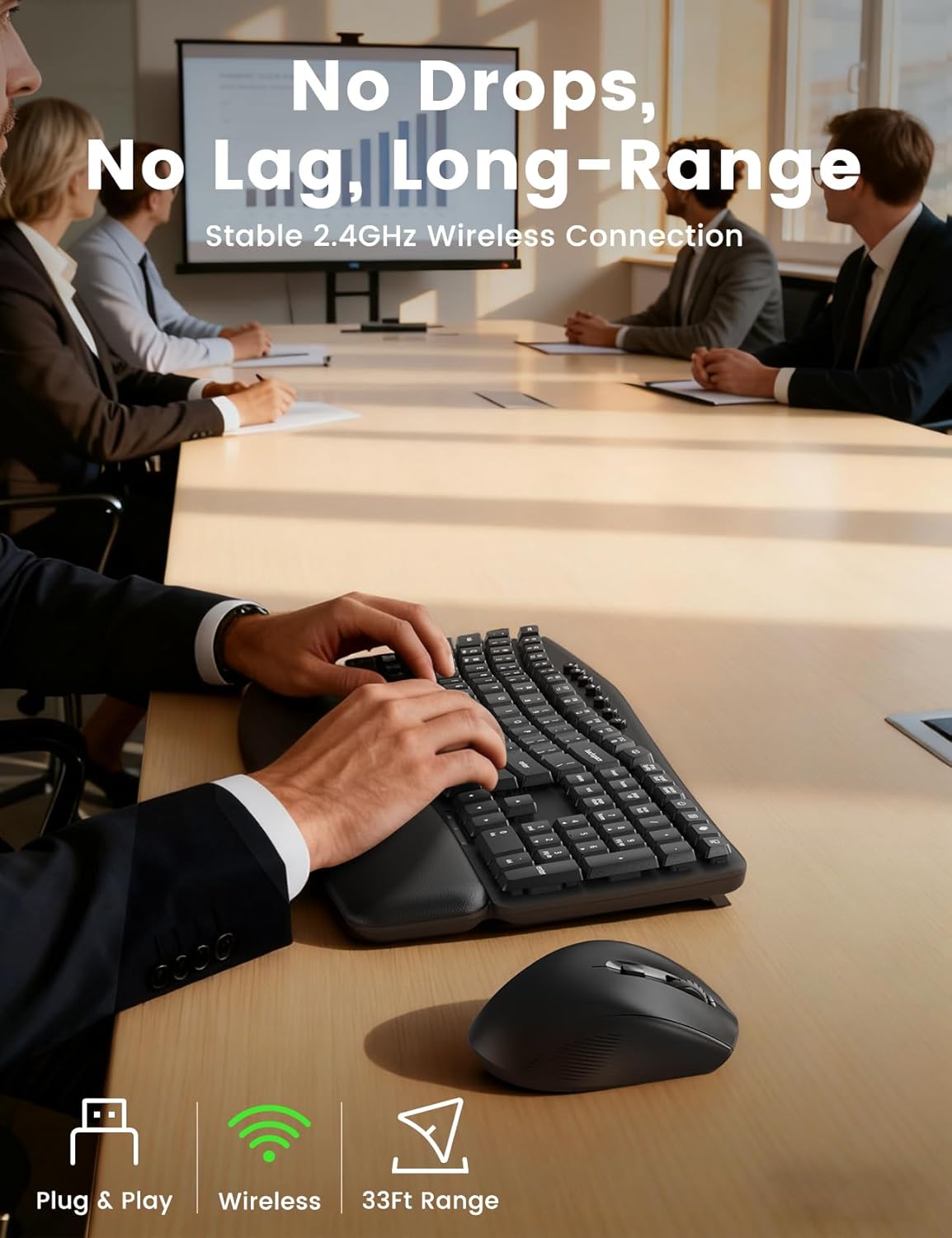 Sablute Ergonomic Wireless Keyboard and Mouse Combo MA41