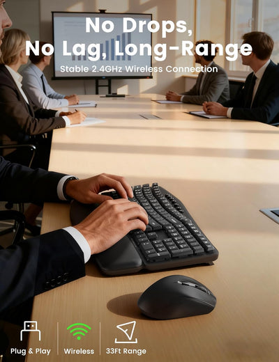 Sablute Ergonomic Wireless Keyboard and Mouse Combo MA41