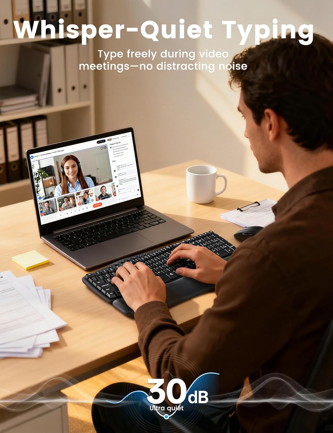 Sablute Ergonomic Wireless Keyboard and Mouse Combo MA41