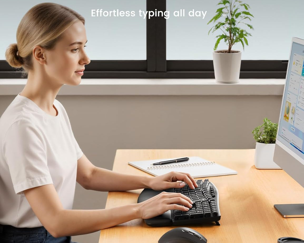Sablute Ergonomic Wireless Keyboard and Mouse Combo MA41