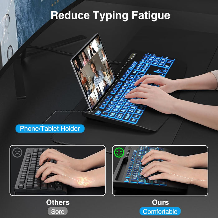 Prolite Keyboard Sablute Large Print Backlit Wired USB Keyboard K21PRO