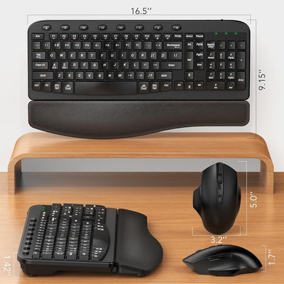 Sablute Wave Keys Ergonomic Wireless Keyboard and Mouse Combo MA12