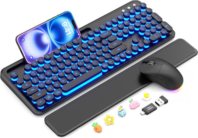 Sablute Wireless Retro Keyboard and Mouse Combo CK13 Pro