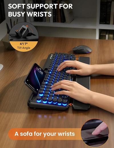 Sablute Wireless Retro Keyboard and Mouse Combo CK13 Pro