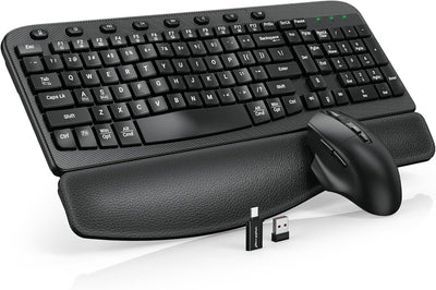 Sablute Wave Keys Ergonomic Wireless Keyboard and Mouse Combo MA12