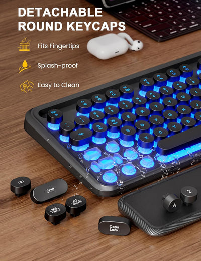 Sablute Wireless Retro Keyboard and Mouse Combo CK13 Pro