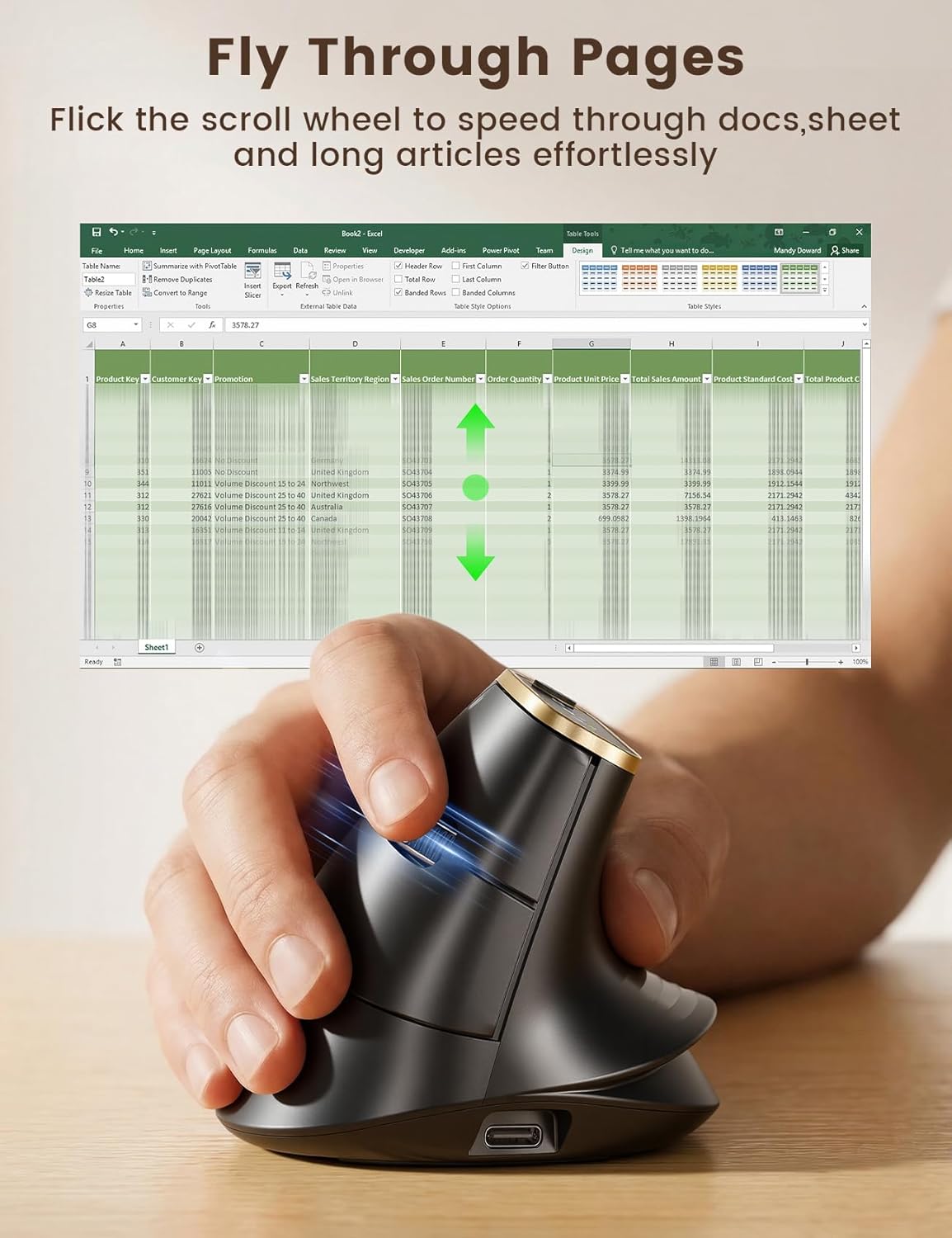 SABLUTE MAM4 Ergonomic Vertical Mouse for M/L Hands