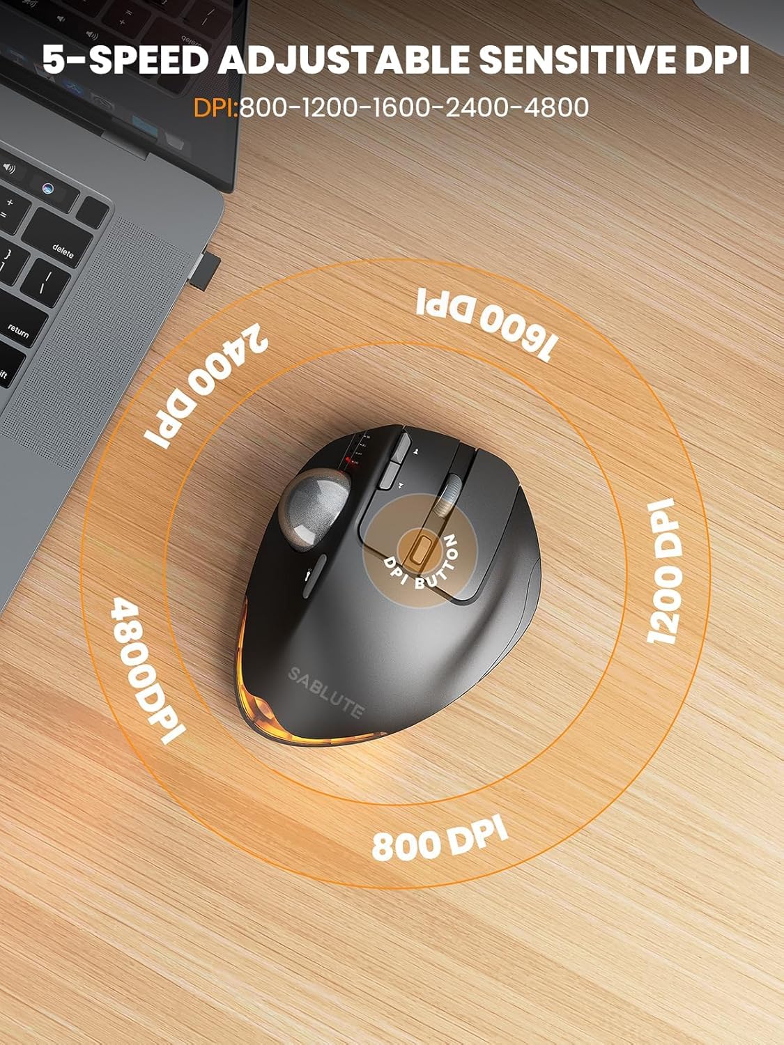 MAM1 Pro Wireless Trackball Mouse