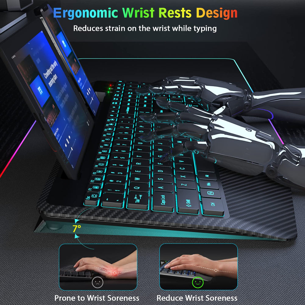 SABLUTE Wireless Keyboard with 7 Colored Backlits