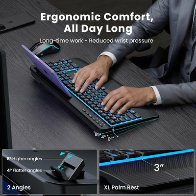 Sablute RGB Wireless Keyboard and Mouse Combo KM25Pro