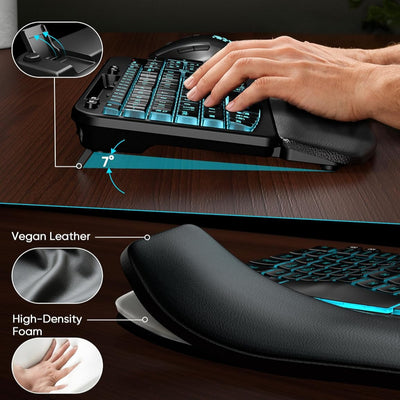 Sablute Wave Keys Wireless Backlit Keyboard and Mouse Combo MA22 Pro