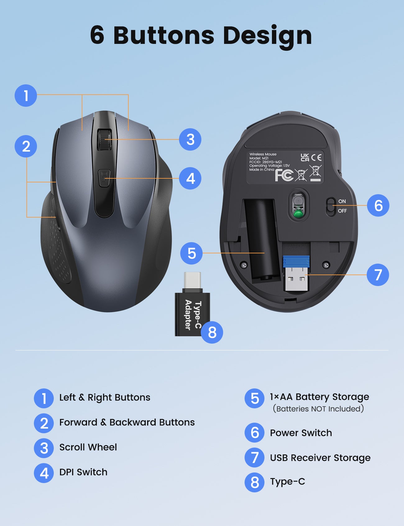 Sablute Wireless Mouse for Computer M21