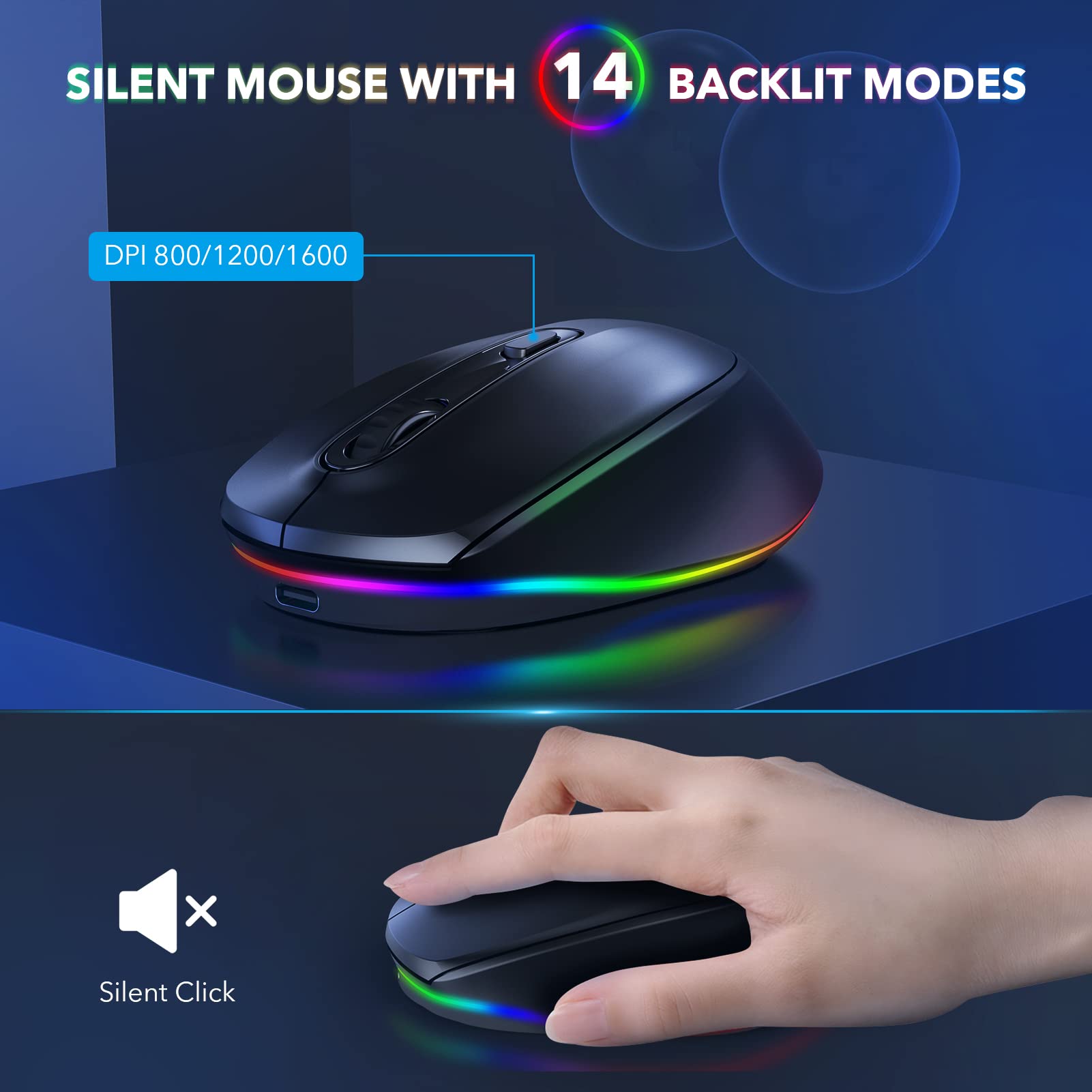 SABLUTE Wireless Keyboard And Mouse Backlit