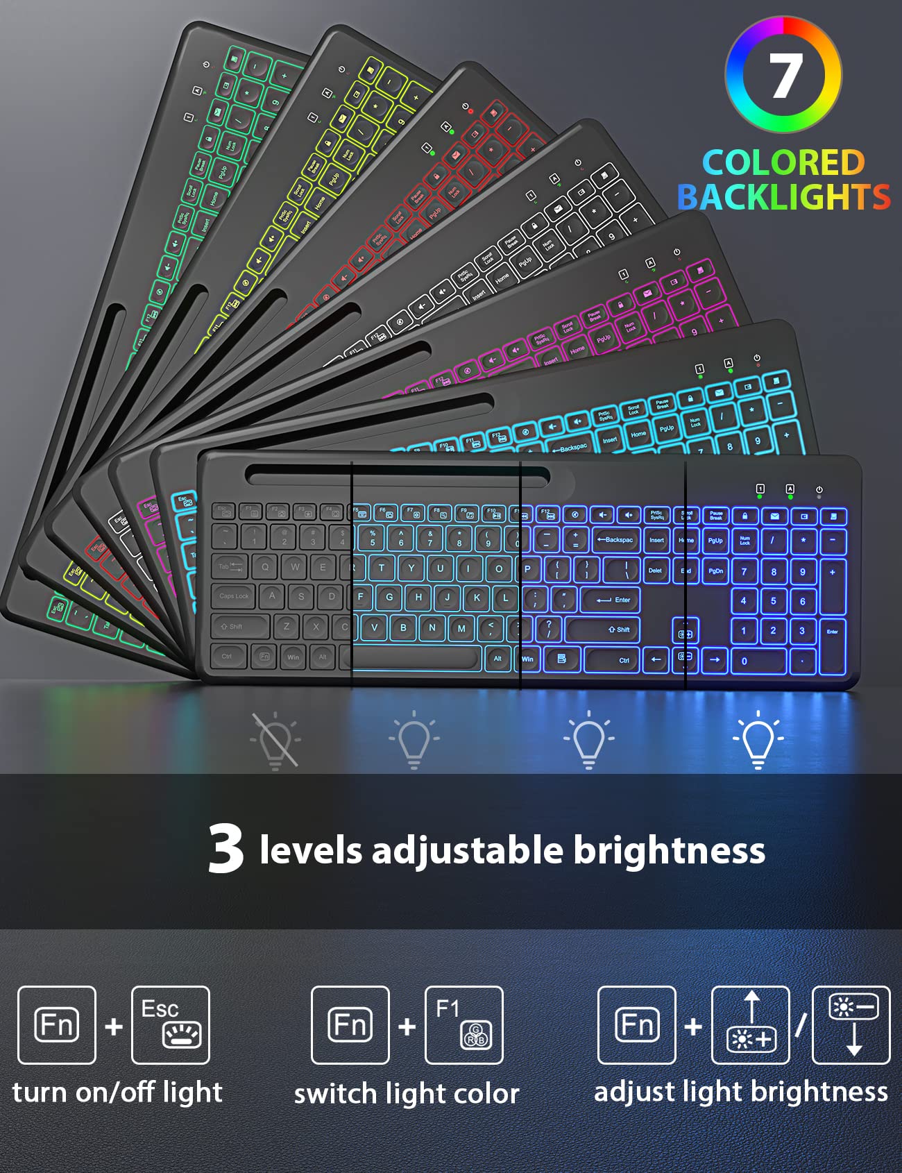 SABLUTE Wireless Keyboard And Mouse Backlit