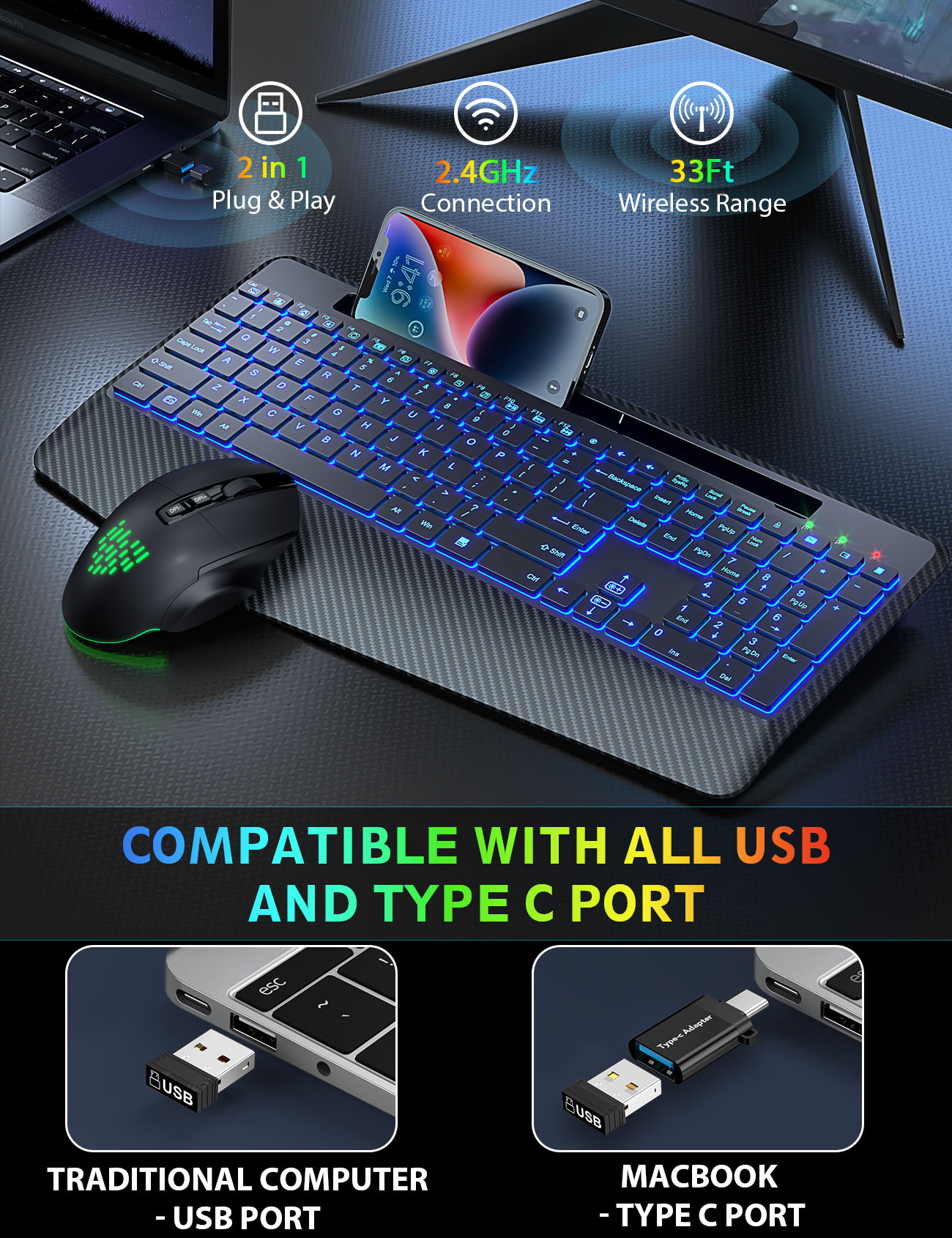 Wireless Keyboard and Mouse KM22 Ultra