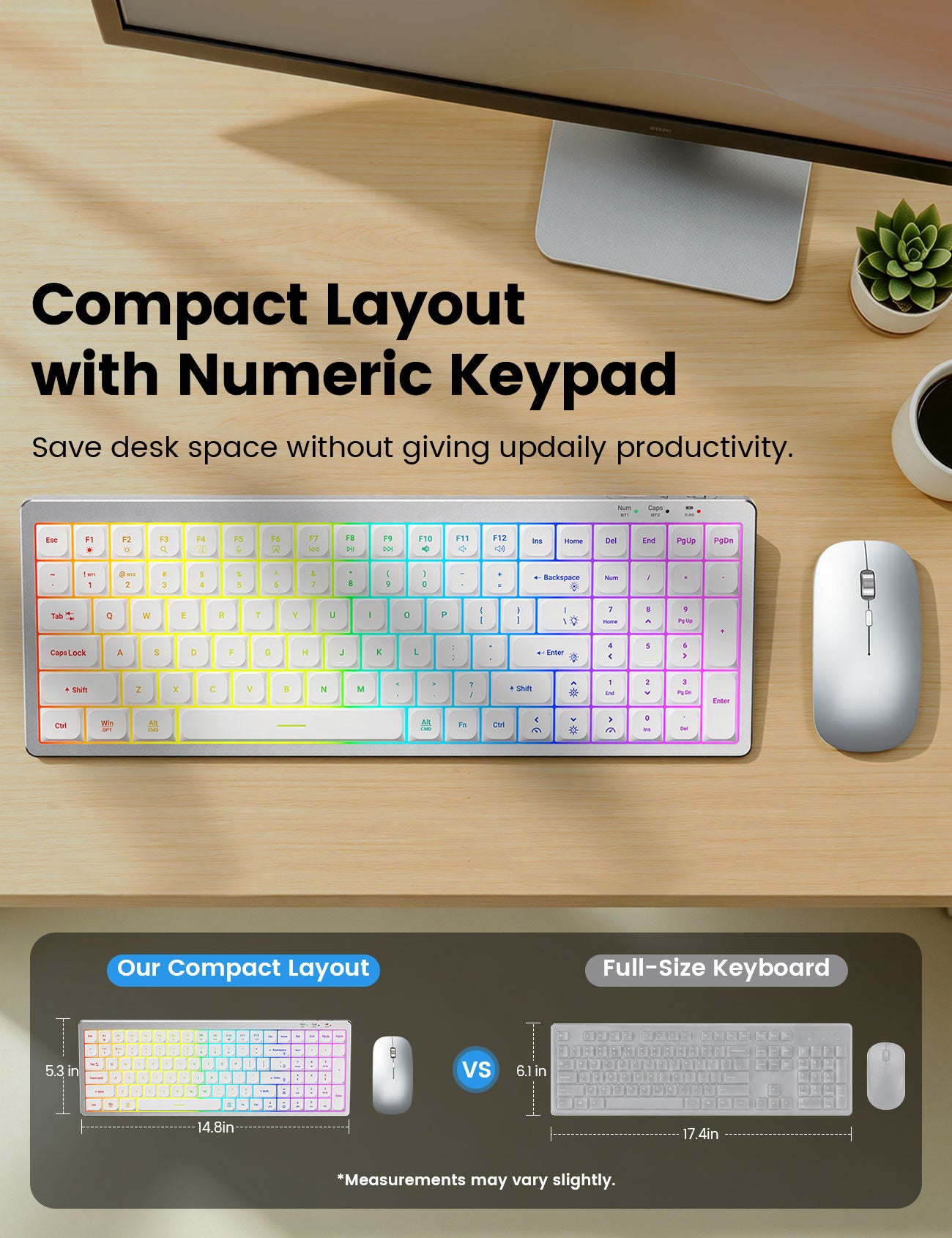 Sablute Backlit Wireless Keyboard & Mouse Combo with Bluetooth | KM62