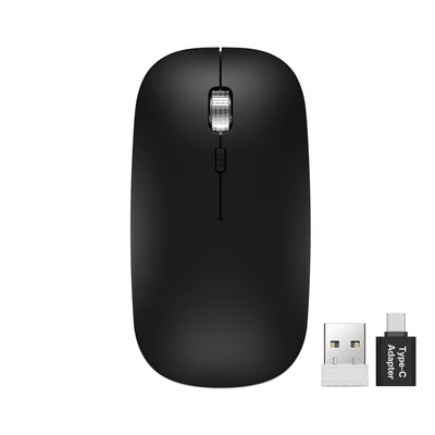 Sablute Bluetooth 2.4G wireless mouse for Mac Windows with silent clicks USB-C charging rechargeable battery seamless switching between multiple devices for work and travel CE1564 Black